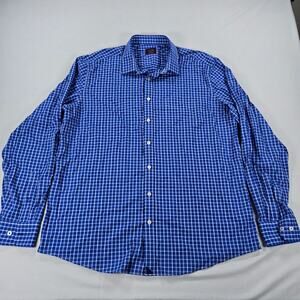 UNTUCKit Kiepersol Performance Blue Plaid Long Sleeve Button Up Shirt Size XXL T